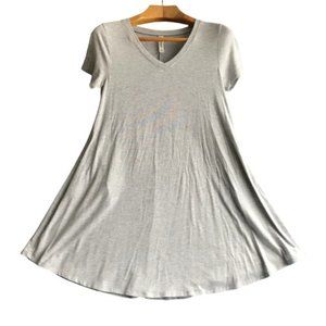 Zenana Premium Grey Stretch V-neck Pocket Tunic